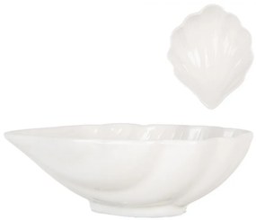 Biela keramická miska v tvare mušle Shell Bowl - 12*10*4 cm