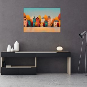 Obraz - Jesenná dedina (90x60 cm)