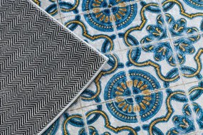 Protišmykový koberec / behúň ANDRE 53020 modrý / béžový