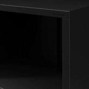 Čierny kovový regál na knihy MARIO Modern 500 x 1800 x 350 mm