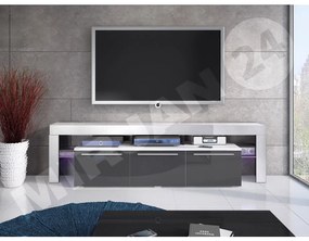TV skrinka Quatro 150 Plus, Farby: biela / šedý lesk