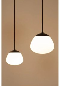 Čierno-biele závesné svietidlo so skleneným tienidlom ø 18 cm Rise - Markslöjd