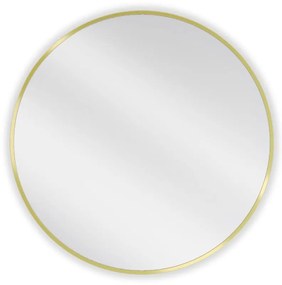 Mexen Loft, okrúhle kúpeľňové zrkadlo 75 cm, farba rámu zlatá lesklá, 9850-075-075-000-50