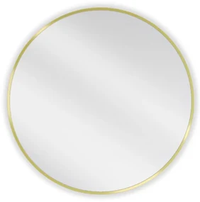 Mexen Loft, okrúhle kúpeľňové zrkadlo 75 cm, farba rámu zlatá lesklá, 9850-075-075-000-50