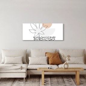 Obraz - Line art kvety N⁰3 (120x50 cm)