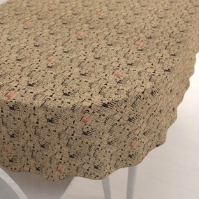 Biante Dekoračný oválny obrus PML-093 Pes medzi mačkami na hnedobéžovom 100x140 cm