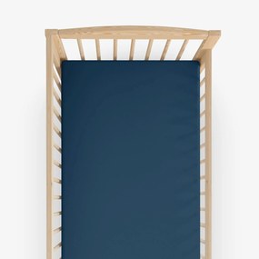 Goldea bavlnená plachta do detské postieľky - námornícka modrá 70 x 140 cm