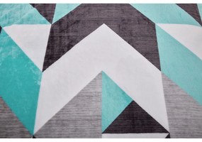 Sivo-tyrkysové obliečky na jednolôžko z mikroplyšu 140x200 cm Abstract – My House