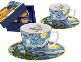 Šálka s podšálkou 90 ml - set 2 ks  Vincent van Gogh The Starry Night, CARMANI  8300700