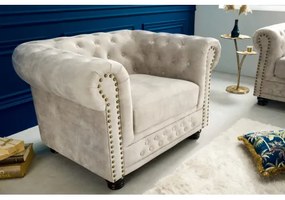 Kreslo 42312 Chesterfield Zamat Champagner - Komfort-nábytok