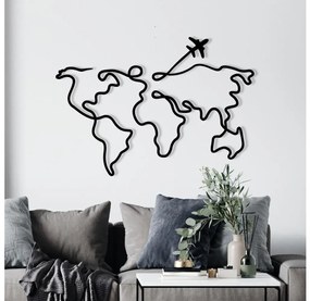 Nástenná dekorácia 60x42 cm mapa kov