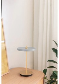 Svetlosivá LED stolová lampa so stmievačom s kovovým tienidlom (výška 31 cm) Asteria Move – UMAGE