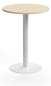 Barový stôl ALVA, Ø700x900 mm, HPL, biela/breza