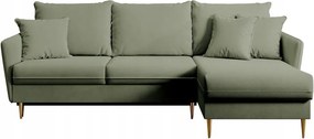 Rohová sedacia súprava Vivaldio L (olivová zlatá)