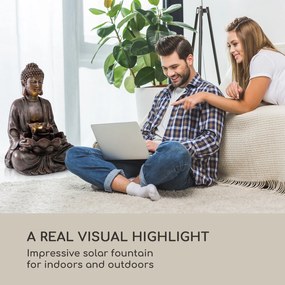 Blumfeldt Dharma, solárna fontána, LED, 48 × 72 × 41 cm (Š × V × H), polyresin