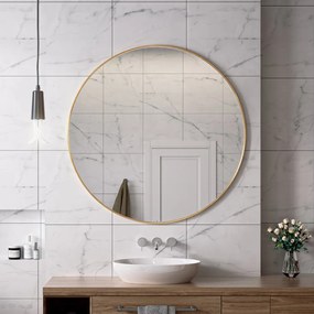Erga Round, okrúhle zrkadlo 120cm, zlatý rám, ERG-V01-ROUND-1212-GD