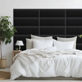 Zamatový čalúnený panel - Obdĺžnik - 80x20cm Farba: Čierna