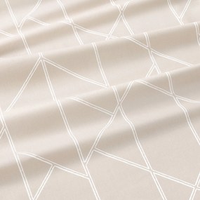 Goldea bavlnené posteľné obliečky - geometrické línie na latte 240 x 220 a 2ks 70 x 90 cm