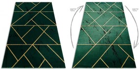 Koberec EMERALD exkluzívny 1012 glamour, styl geometrický, marmur fľaškovo zelený / zlatý