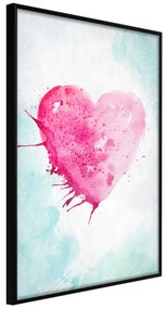 Artgeist Plagát - Watercolour Heart [Poster] Veľkosť: 40x60, Verzia: Čierny rám s passe-partout