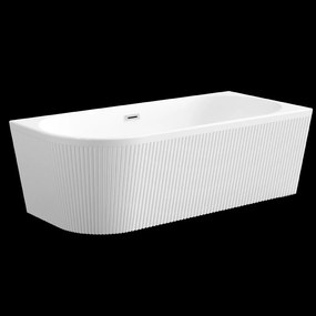 Invena Invena, voľne stojaca vaňa 170x80x58 cm, pravá, biela lesklá, chrómový prepad, INV-AN-02-11P-KPL