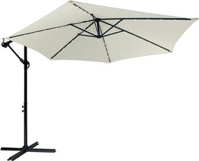 Veľký polohovateľný slnečník AVENBERG SUNNY LED 300, priemer 3M, béžová