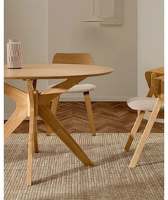 Okrúhly jedálenský stôl s doskou v dubovom dekore ø 120 cm Naanim – Kave Home