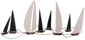 Nástenná dekorácia 52x117 cm plachetnica kov