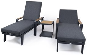 Set dvoch ležadiel EMOT antracit s tmavou poduškou