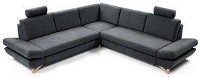 Rozkladacia rohová čalúnená sedacia súprava s úložným priestorom do tvaru L AVESTA antracit