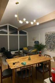 Toolight - Závesná kovová lampa 8xG9, zlatá, OSW-03402