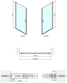 Polysan Polysan, ZOOM LINE sprchové dvere 900mm, číre sklo, ZL1290