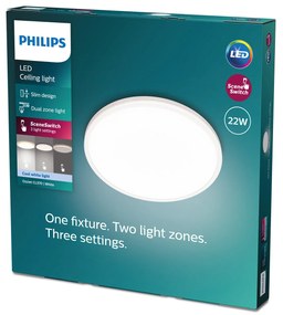Philips 8719514432024 Ozziet stropné svietidlo LED 22W/2500lm 4000K biela SceneSwitch