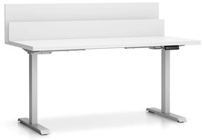 PLAN Výškovo nastaviteľný stôl SINGLE LAYERS, 160x80 cm, 2 motory, s prepážkami, biela