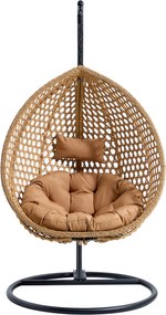 Skládací závěsné houpací křeslo Houseland Lisso XL světle hnědé