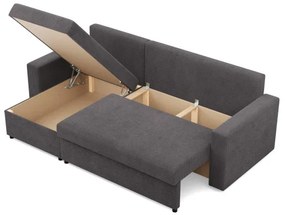 Rohová rozkladacia sedačka NEO Poso tmavosivá