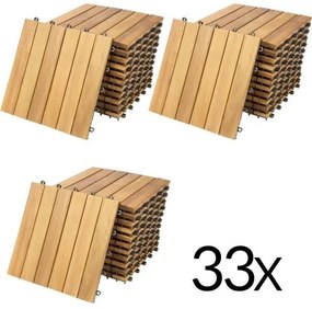 InternetovaZahrada Drevené dlaždice – sada 33ks, 30×30 cm