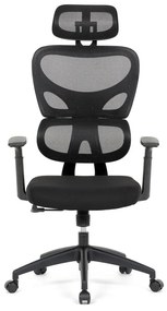 Kancelárska ergonomická stolička GRANT - sieť, látka, čierna