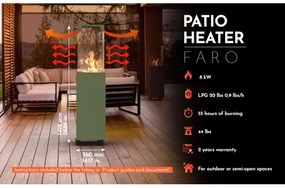 Planika Faro GAS - Vonkajší plynový krb 142x36 cm 8kW zelená + ochranný kryt