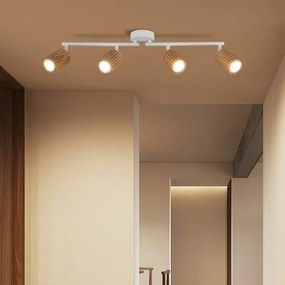 Brilagi - Bodové svietidlo MODERN WOOD 4xGU10/8W/230V drevo/biela
