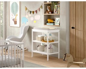 Biely prebaľovací pult z bukového dreva Dino – Vipack