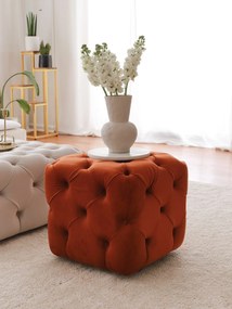 Luxusný škoricový bavlnený puf Chester 48 cm