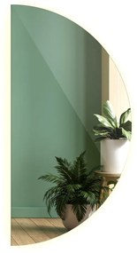 Podsvietene polkruhové zrkadlo bez rámu 35x70 cm  Teplé svetlo (3000K)