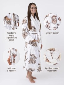 Mikroplyšový župan Ema - Róza veľkosť L