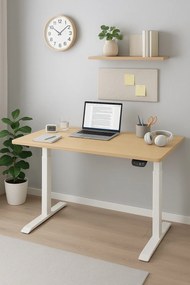 Herný stôl BR01 svetlohnedý s bielym rámom 140 cm