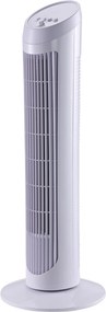 HOMCOM 45W Oscilujúci Vežiový Ventilátor s 3 Rýchlosťami, ABS Plastový Stĺpový Ventilátor, 27x27x75 cm, Biela | Aosom