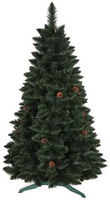 Umelý 3D vianočný stromček BOROVICA smaragdová 220cm so šiškami