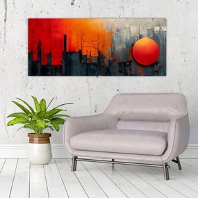 Obraz - Abstraktná maľba mesta (120x50 cm)