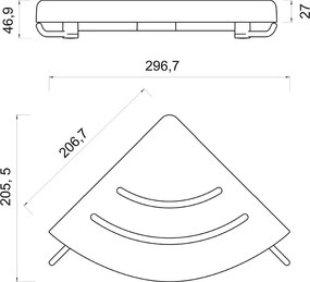 Mereo Mereo, Polička rohová s háčikmi, MER-CB960A