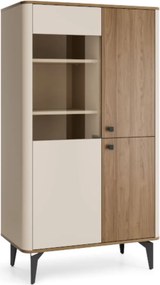 Vitrína do obývačky 88 cm na nožičkách kašmír/orech royal Aurena AU3